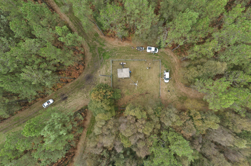 Vue plongeante au dessus du site